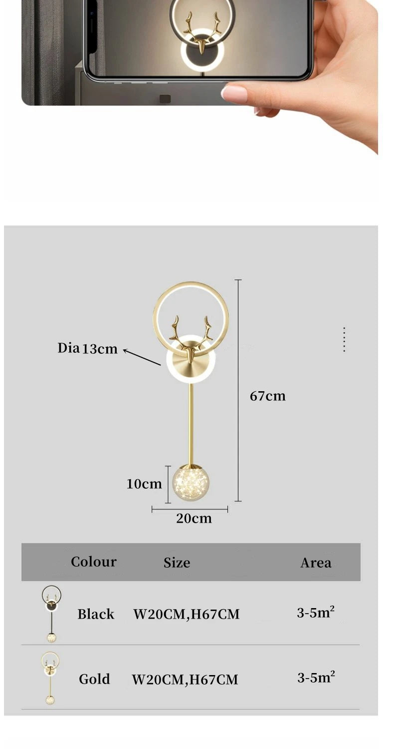 Modern 3-Light Glass Wall Lamp — Touch Switch LED Sconce for Living Room, Bedroom & Dining