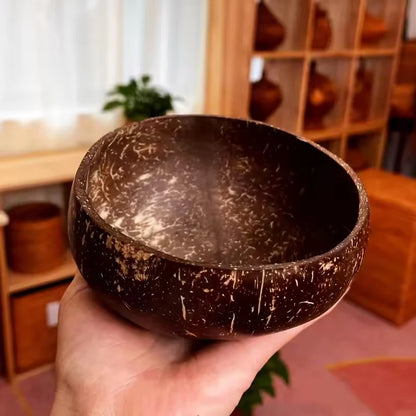 Natural Coconut Bowl Set — Eco-Friendly Wooden Bowl for Smoothies, Salads & Ramen