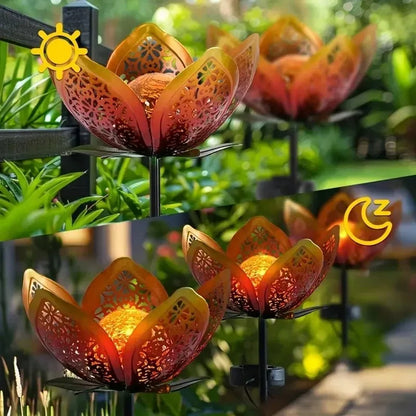 Lotus Solar Garden Lamp — Decorative Outdoor Solar Light for Garden, Courtyard & Pathway