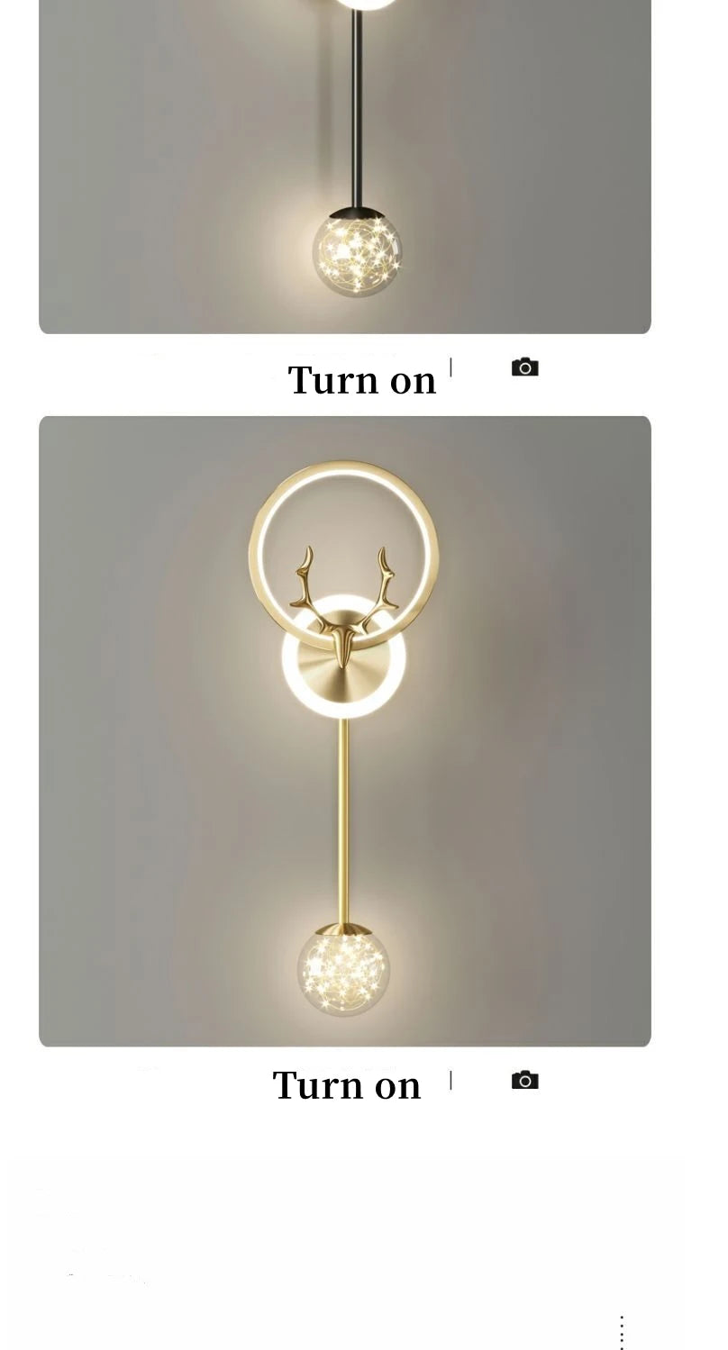 Modern 3-Light Glass Wall Lamp — Touch Switch LED Sconce for Living Room, Bedroom & Dining