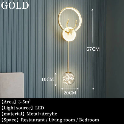 Modern 3-Light Glass Wall Lamp — Touch Switch LED Sconce for Living Room, Bedroom & Dining