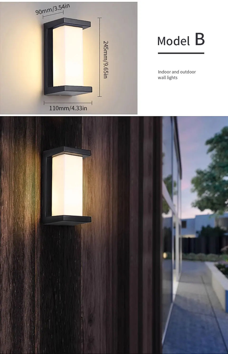 LED Outdoor Wall Lamp with Optional Radar Motion Sensor — IP55 Waterproof in 7 Models & 2 Color Temperatures