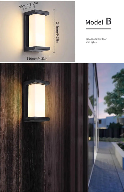 LED Outdoor Wall Lamp with Optional Radar Motion Sensor — IP55 Waterproof in 7 Models & 2 Color Temperatures