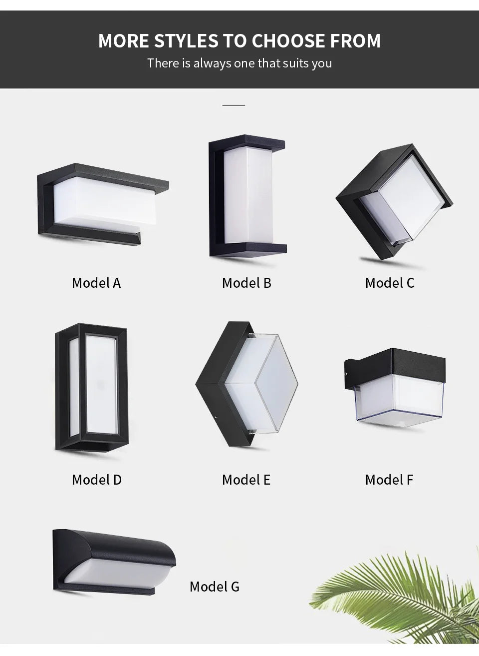 LED Outdoor Wall Lamp with Optional Radar Motion Sensor — IP55 Waterproof in 7 Models & 2 Color Temperatures